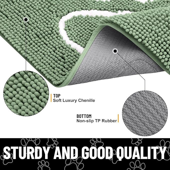 Smiry Dog Door Mat for Muddy Paws, Absorbent Dirt Trapper Non Slip Quick Dry - Image 3