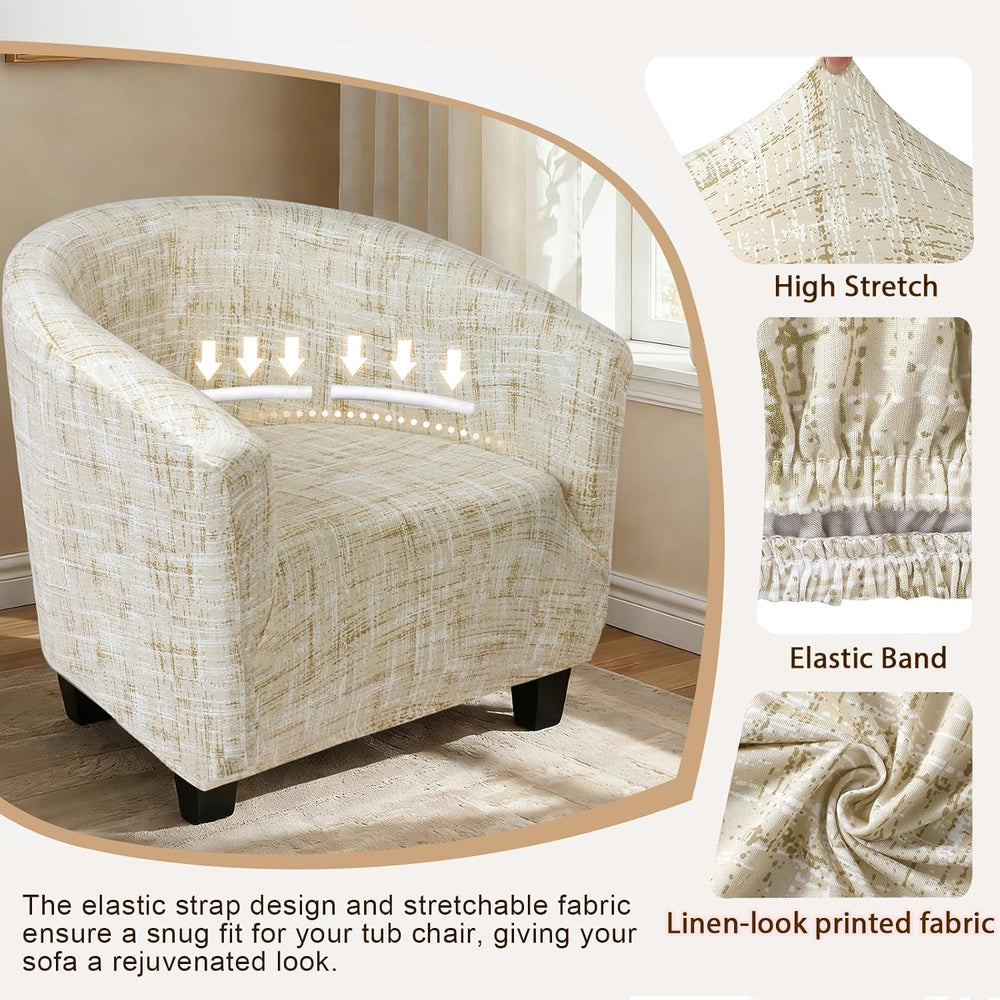 SearchI Club Chair Slipcover Stretch Barrel Chair Covers Printed Tub Chair Sl...