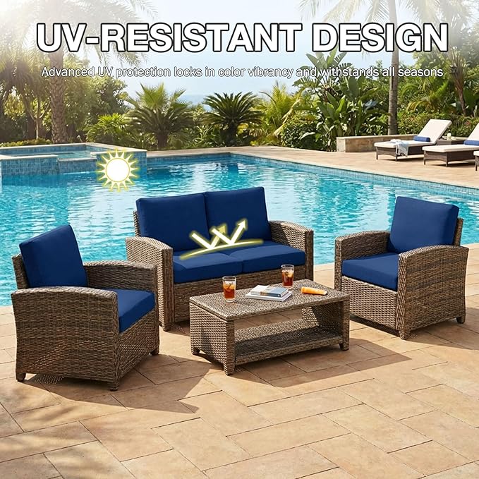 hyha 8Pcs Patio Cushion Covers, Stretch Outdoor Couch Cushion Covers Replacement - Image 6