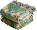 MSGKV Boho Throw Blanket for Couch Cotton Floral Blanket 50"x60" for Sofa Chair by MSGKVHomeTextiles