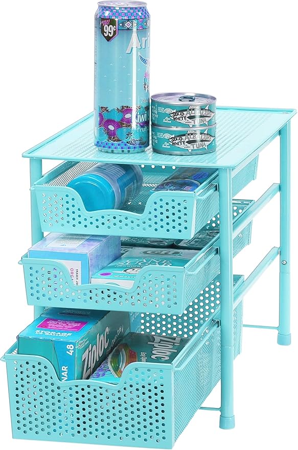 Simple Houseware Stackable 3 Tier Sliding Basket Organizer Drawer - Image 4