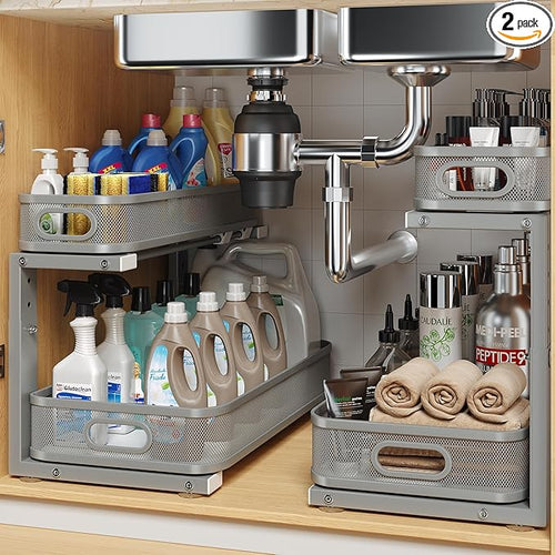 2 Pack 17.3IN-Depth Under Sink Organizer by UnderSinkOrganizer