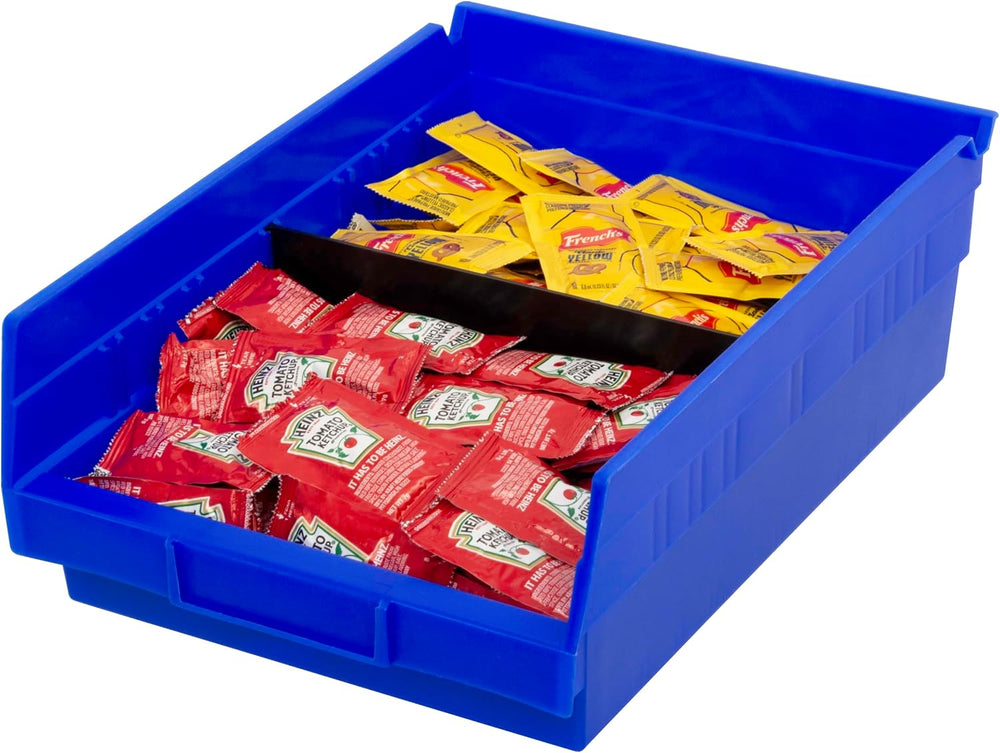 Akro-Mils 30150 Heavy Duty Plastic Shelf Bins, 12"x 8"x 4", Bl...