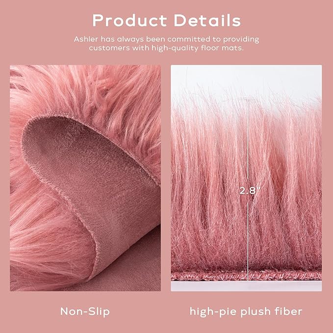 Ashler Faux Fur Area Rug - Image 5