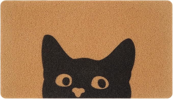 UINI Door Mat Outdoor Indoor Welcome Mats, Cute Cat Front Doormat, Non Slip by UINI