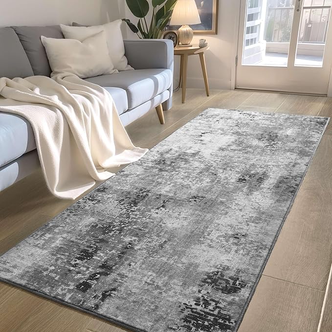 Ompaa 2x6 Rug Runners for Hallways Kitchen Runner Rug Non Slip Washable Grey - Image 3