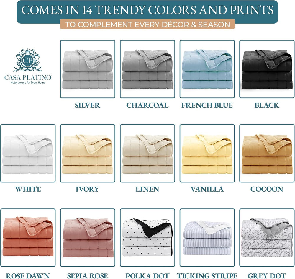Casa Platino Blankets Full Size, Down Alternative Quilted - Black