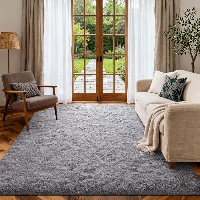 4x6 Ft Shag Rugs for Bedroom Living Room, Ultra Soft Fluffy Furry Area Rugs for by Cuzwlovita