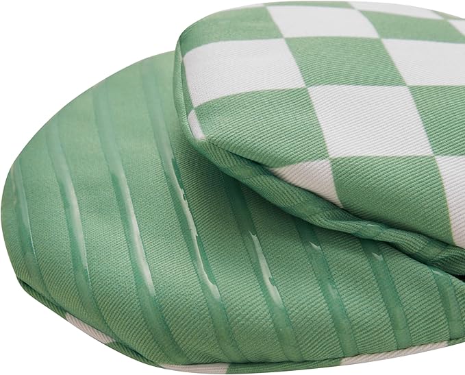 Ohocut Sage Green Checkered Mini Oven Mitts Heat Resistant, Vintage Retro - Image 6