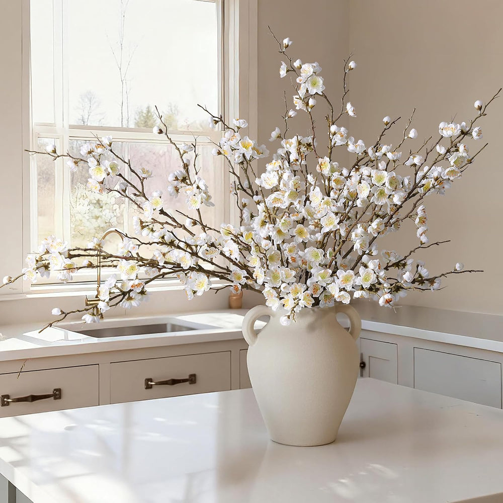florisso 6 PCS Artificial Cherry Blossom Branches Spring Indoor Decoration, F...