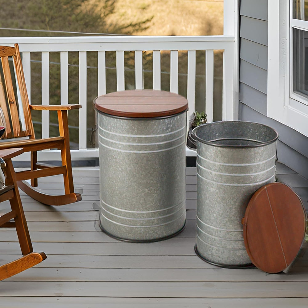 Glitzhome Nesting Tables for Living Room, Round Coffee Tables Set of 2, Metal...