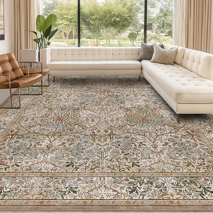 Washable 8x12 Large Living Room Area Rug by HazoHaus