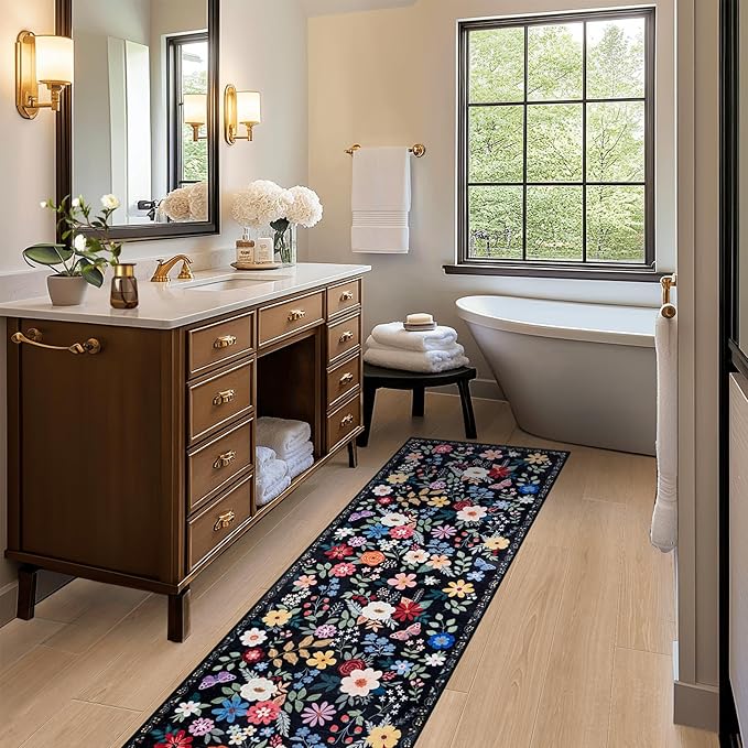 Runner Rug for Entryway: 2.6x8 Kitchen Rugs Non Slip Washable Ultra-Thin Soft - Image 5