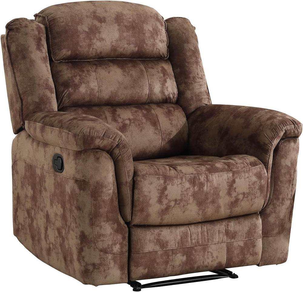 EBELLO Manual Recliner Chair, Soft Fabric Recliner Sofa with Overstuffed Armr...