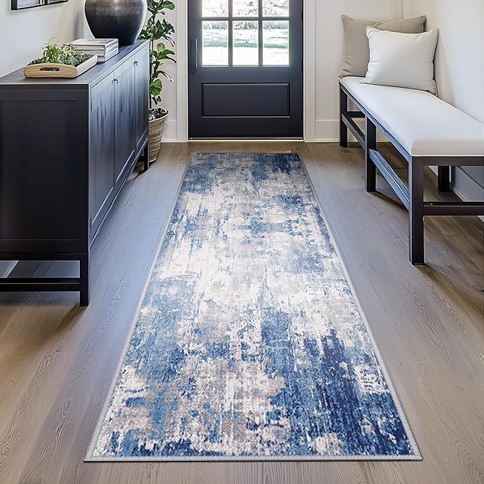 Washable Area Rugs 2'x8' Non-Slip Modern Abstract Soft - Image 5