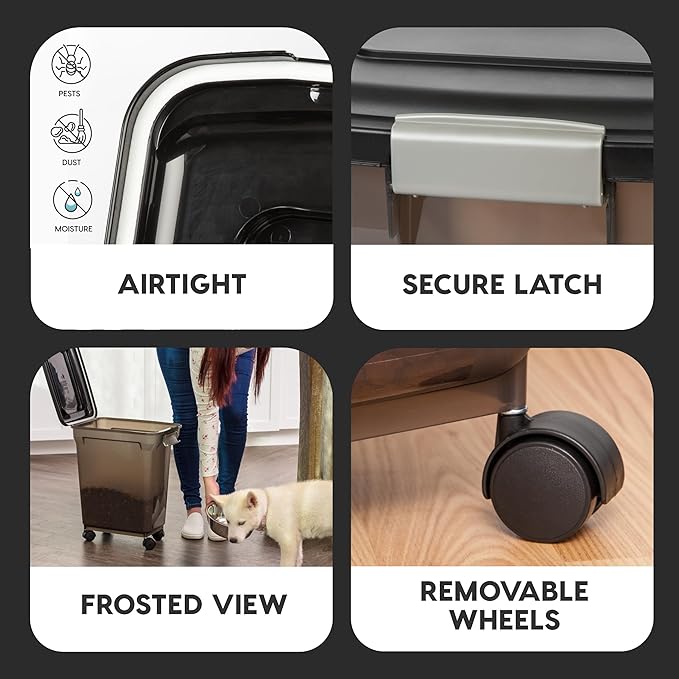 IRIS USA Dog Food Storage Container 22 lbs, WeatherPro Made in USA, Airtight - Image 4