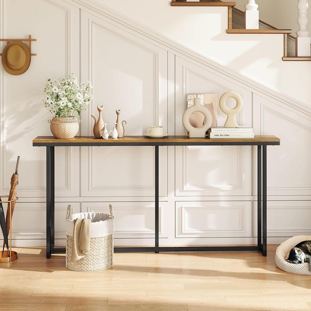 Yaheetech 63" Narrow Console Table Behind Couch & Entryway, Rustic B...