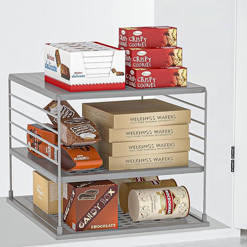 2 PACK Cabinet Organizer- Divided Compartment Holder - Image 2