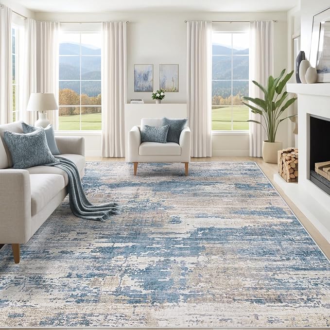 XLUEZ 8x10 Area Rugs for Living Room, Washable Modern Abstract Large Area Rug by XLUEZ