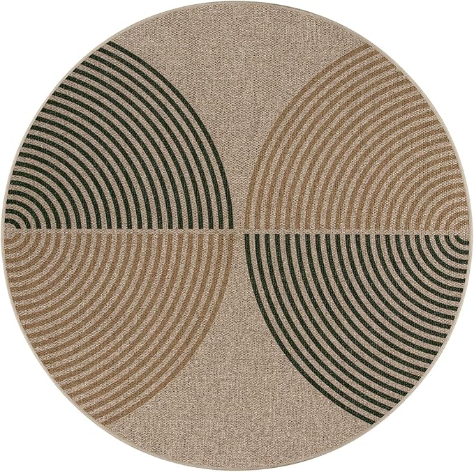 Lahome Enfys Modern Rainbow Round Rug 3ft, Circle Indoor Outdoor Rugs - Image 6
