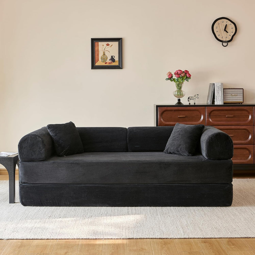 Eafurn 4-in-1 Boneless Convertible Sofa Bed, 79" Folding Mattress Couch ...