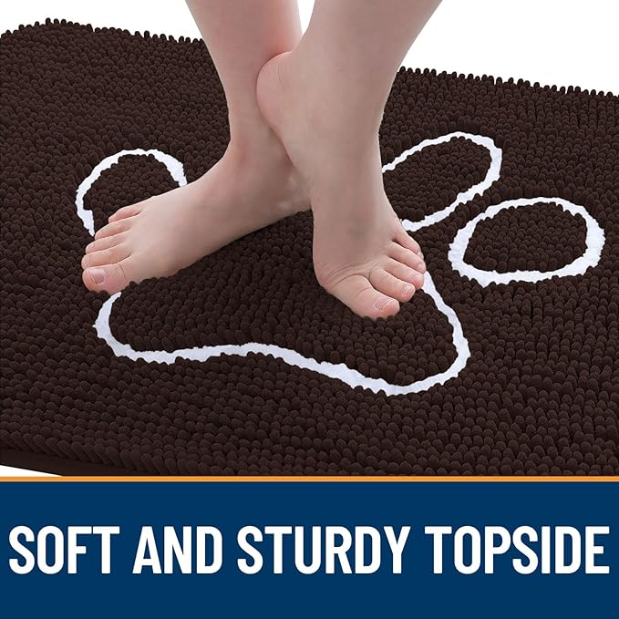 OLANLY Dog Door Mat for Muddy Paws 44x24, Paw Print Design, Absorbs Moisture - Image 4