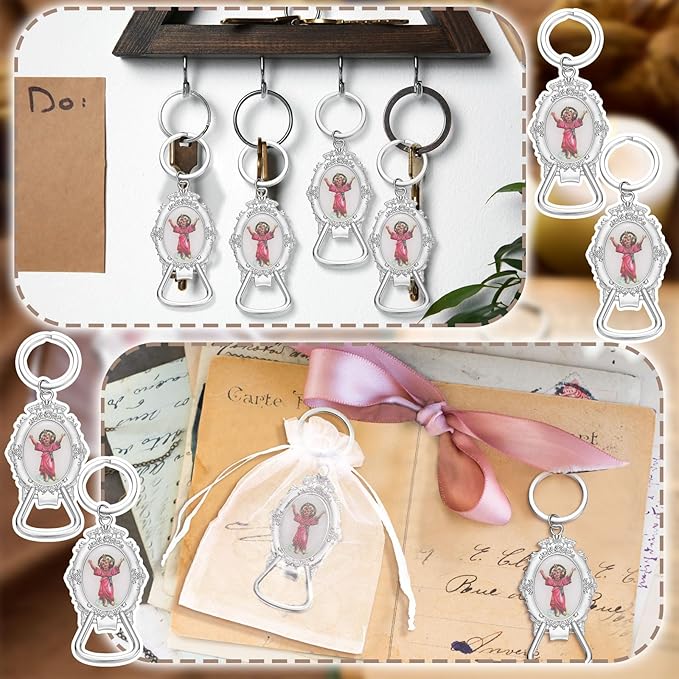 Misdary 12 Pcs Divine Jesus Bottle Opener Keychain Catholic Bottle Opener - Image 2