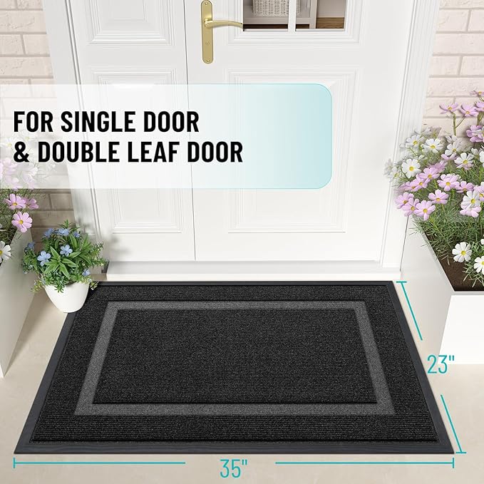 OLANLY Front Door Mat Indoor Outdoor Entrance, Waterproof All-Season,
