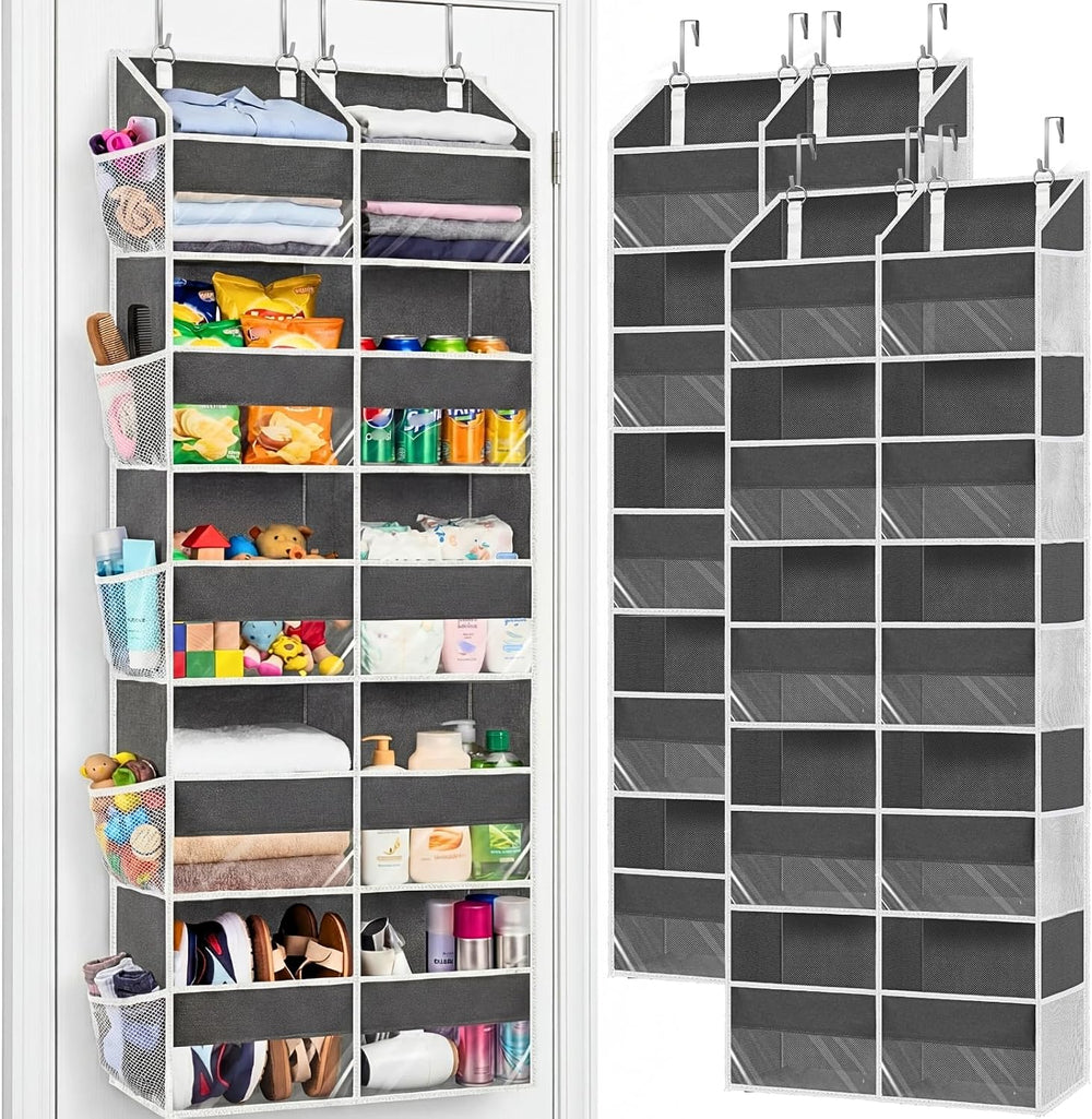 2 Pack Over the Door Organizer 5 Tiers, Extra Large Behind Door Storage of 10