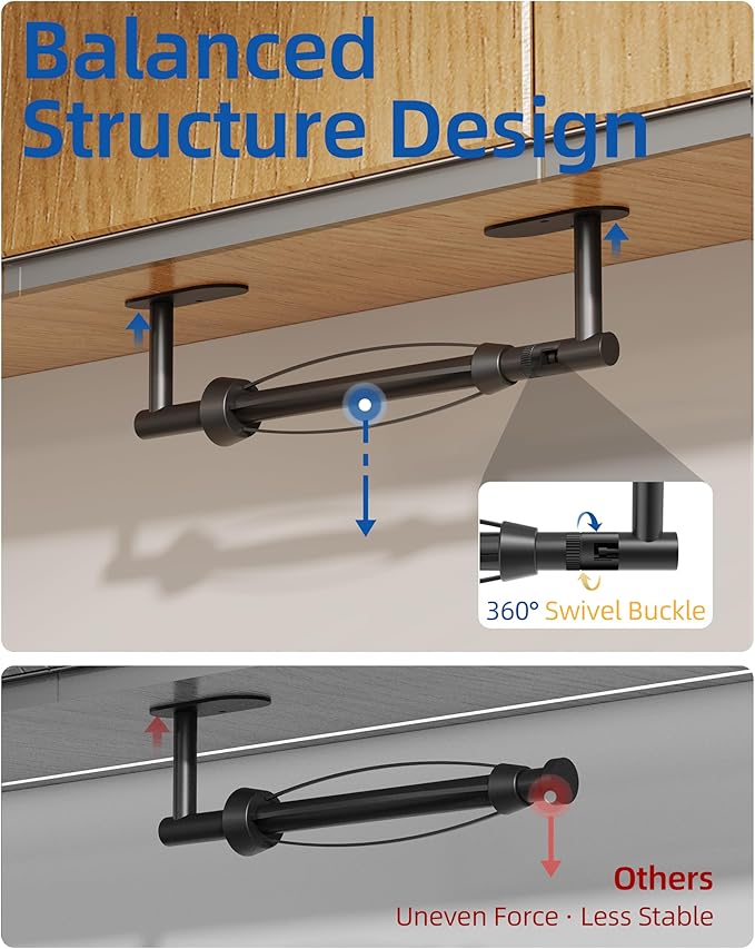RUACQ Paper Towel Holder Under Cabinet, One Hand Tearing Paper Towel Holder - Image 3