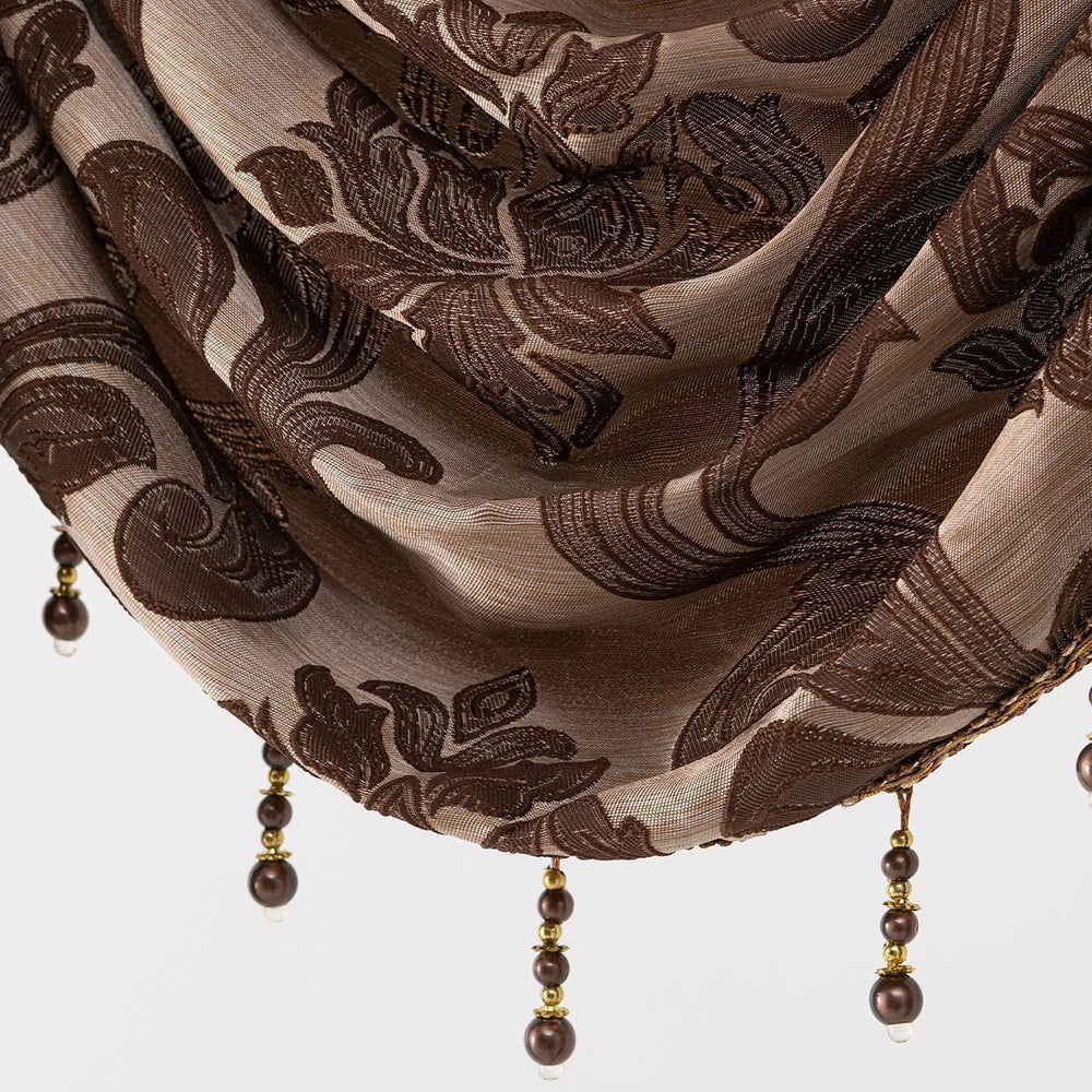 Window Valances for Living Room, Jacquard Damask Luxury Valance Curtains for ...