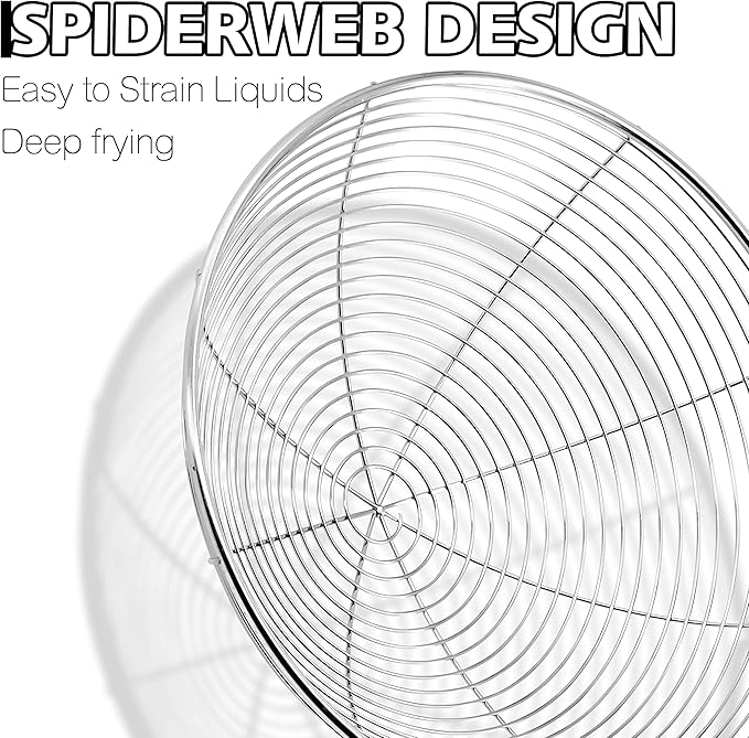 Anaeat 4.5" Stainless Steel Spider Skimmer, Professional Kitchen Pasta Strainer - Image 3