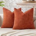MIULEE Pack of 2 Fall Burnt Orange Decorative Pillow Covers 16x16 Inch Soft by MIULEE