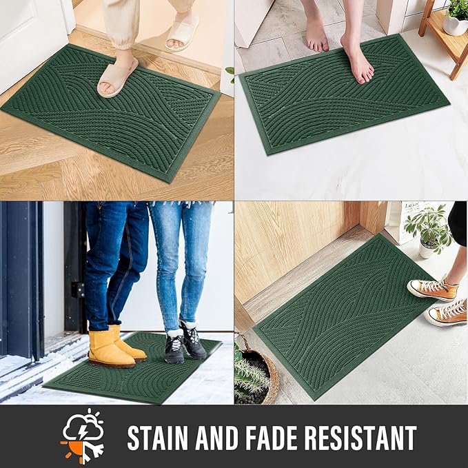 HIYARD Sturdy Front Door Mat, Absorbent Muddy Dirt Resist Welcome Door Mats - Image 4