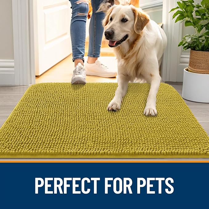 OLANLY Dog Door Mat for Muddy Paws 36x24, Absorbs Moisture and Dirt, Absorbent - Image 6