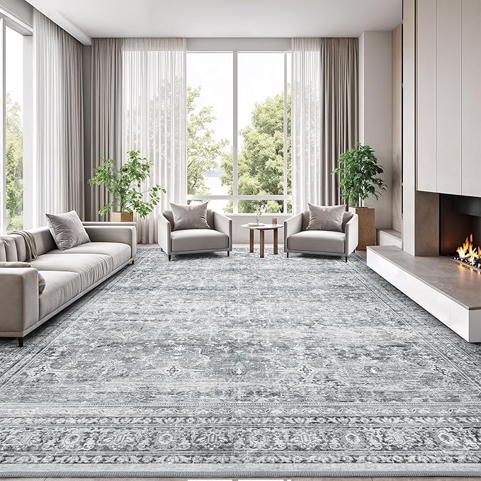 Lofus 8x10 Area Rug for Living Room, Soft Neutral Carpets for Bedroom Dining by Lofus