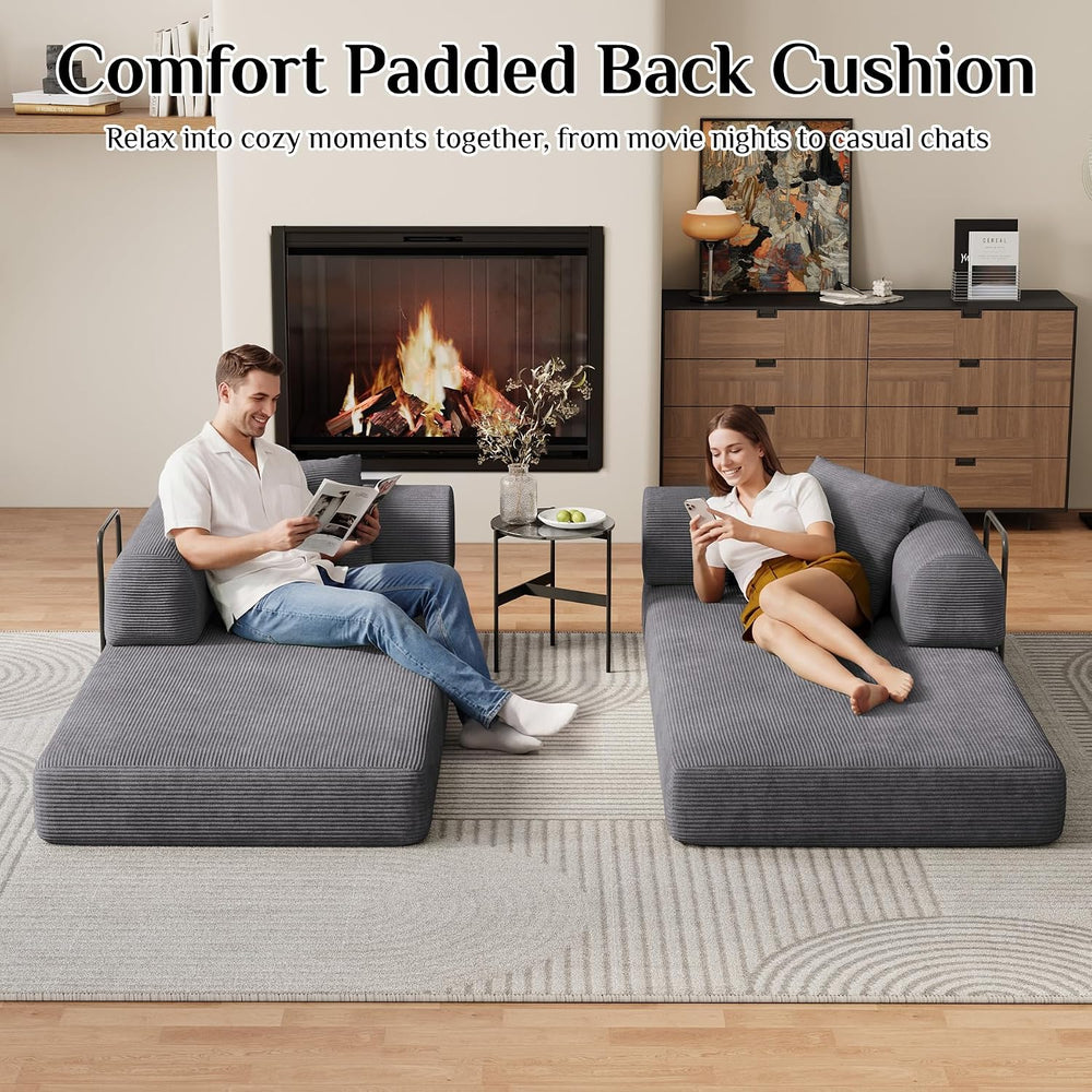 DAMAIFROM Convertible Sleeper Sofa Bed Floor Boneless Couch, Grey