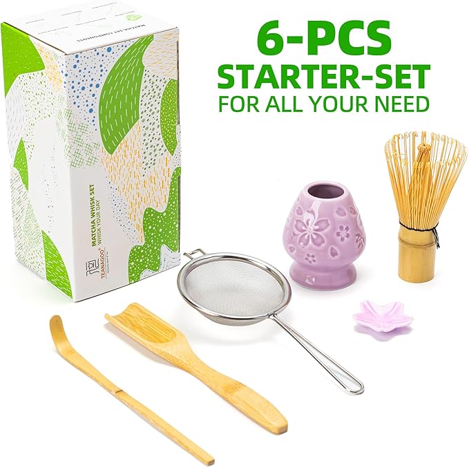 TEANAGOO Matcha Whisk Set, 6-PCS Traditional Starter Set, 100 Prongs Whisk - Image 6