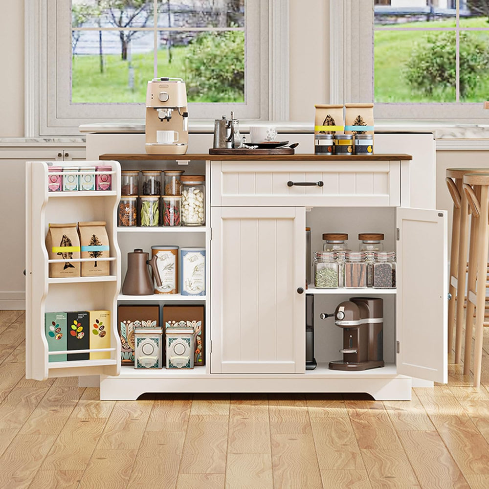 Kitchen Coffee Bar Cabinet with Storage, Sideboard Buffet with Drawers, Shelv...