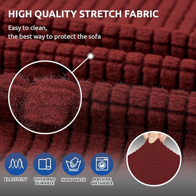 KEKUOU Stretch Loveseat Sofa Cover Slipcover, Couch Covers - Image 5