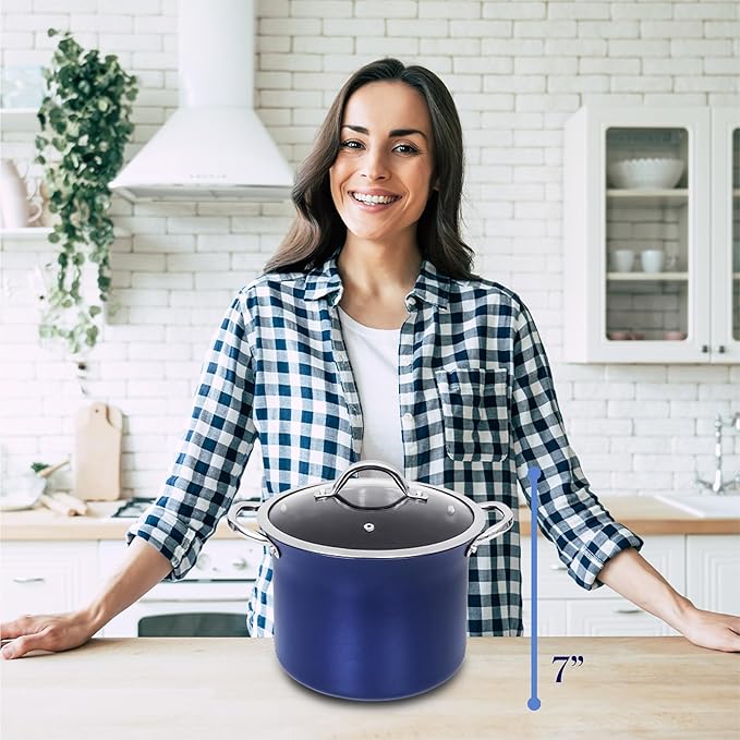CONCORD Sapphire Nonstick 7 Quart Stock Pot Cookware Set - Image 7