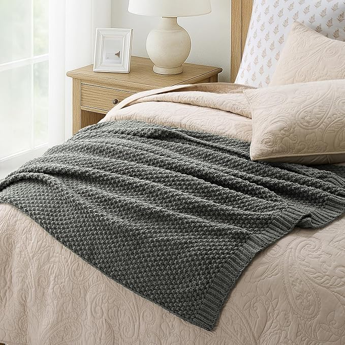EVERGRACEHOME Chunky Chenille Knit Throw Blanket - Image 4