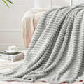 BEDELITE Fleece Throw Blanket for Couch – 3D Ribbed Jacquard Soft and Warm by BEDELITE