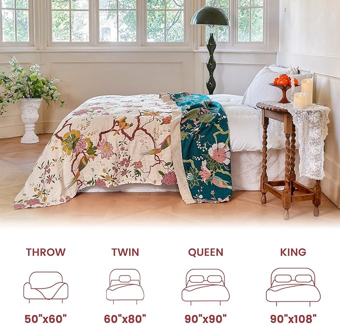 MSGKV The Boho Layer: 50"x60" Cotton Throw Blanket – Lightweight & Reversible - Image 5