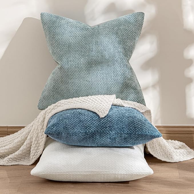 MIULEE Pack of 2 Couch Throw Pillow Covers 20x20 Inch Coastal Blue Modern Boho - Image 4