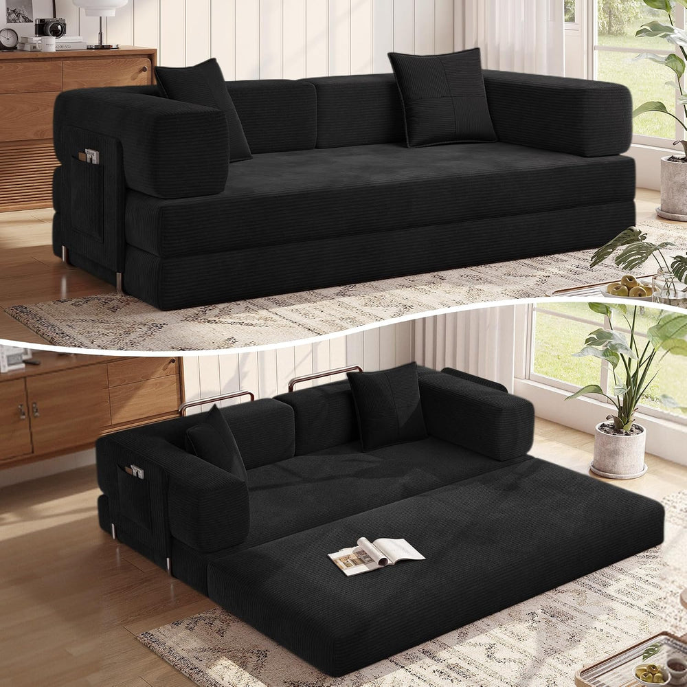 MoonSpeak 78.8'' Futon Sofa Bed, Boneless Couches for Living Room