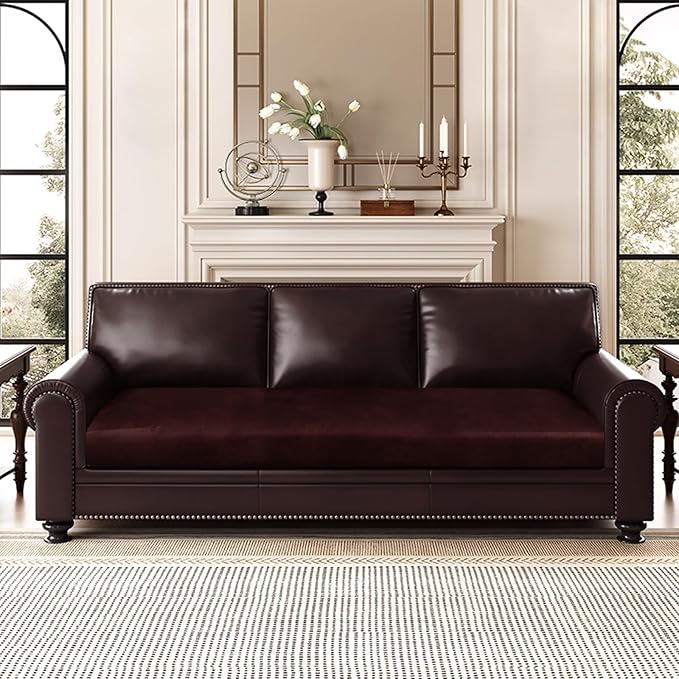 Leather Look Couch Cushion Covers Sofa Seat Slipcovers Sets Couches Furniture - Image 2