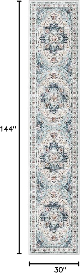 Madane Hallway Runner Rug 2'6''x12' Kitchen Runner, Non Slip Vintage Runners - Image 2