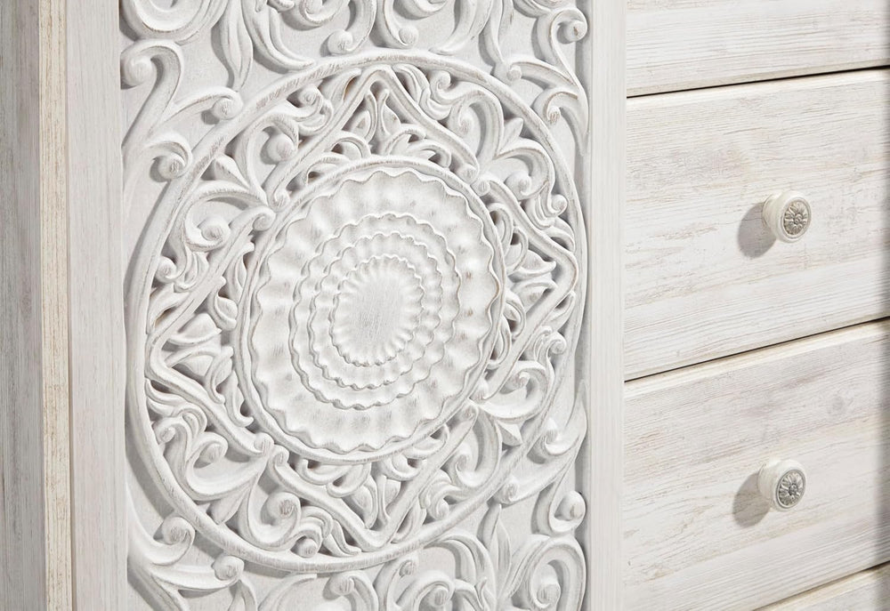 Signature Design by Ashley Tall White Dresser for Bedroom, Dressing Chest
