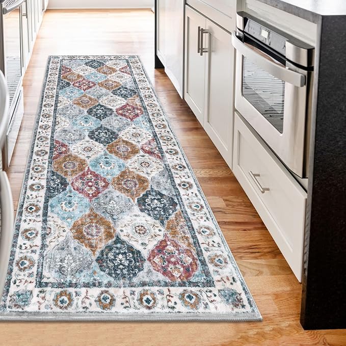 HEBE Hallway Runner Rug 2'x6' Washable Vintage Distressed Area Rugs Non Slip - Image 7